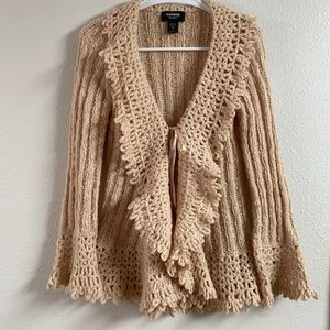 Express Hand Knit Wool Cardigan Sweater, Boho vibe. Good, used condition.